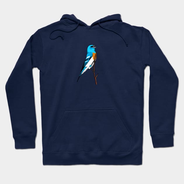 Lazuli Bunting Hoodie by Feathered Focus